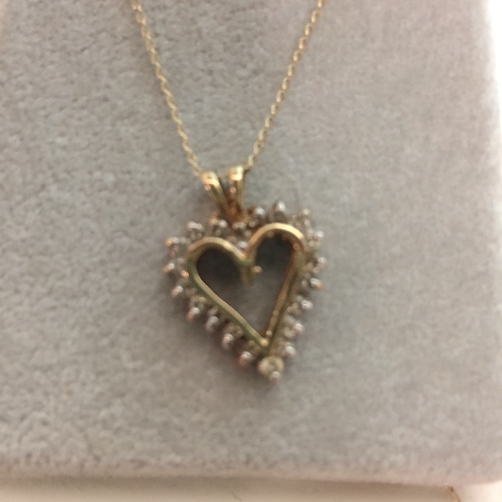 10K Gold Heart Diamond Necklace